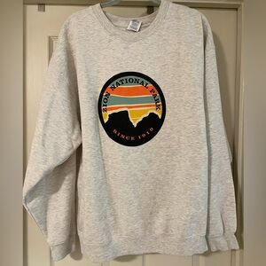 Zion National Park Grey Crew Neck Sweatshirt Size 2XL